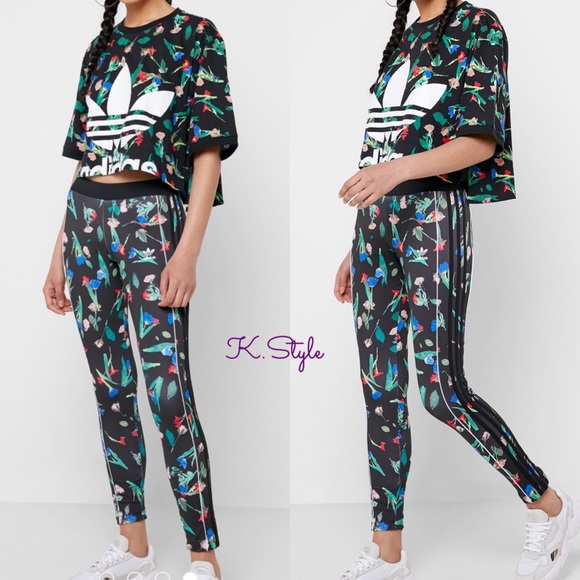 Adidas Bellista Allover Print Floral Set - Picture 1 of 6
